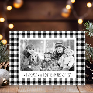 Tarjeta Festiva Navidades fotográficos de búfalo blanco y negro