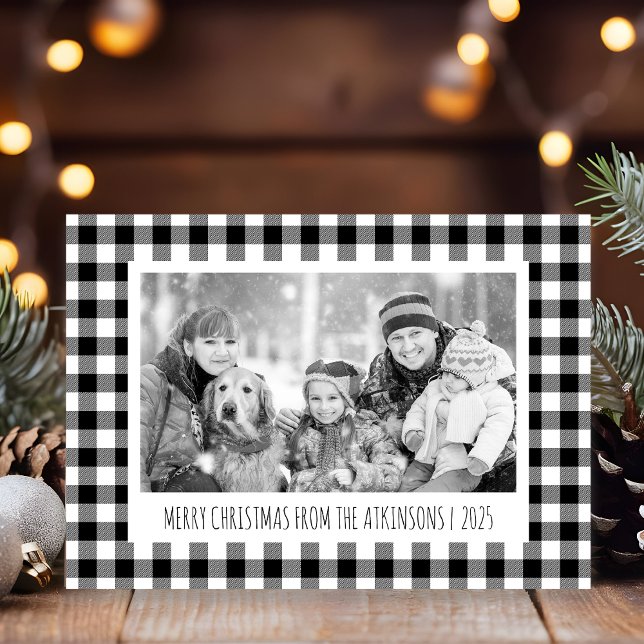Tarjeta Festiva Navidades fotográficos de búfalo blanco y negro (Subido por el creador)
