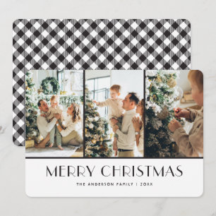 Tarjeta Festiva Navidades fotográficos de búfalo blanco y negro