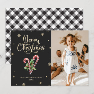Tarjeta Festiva Navidades fotográficos de búfalo blanco y negro