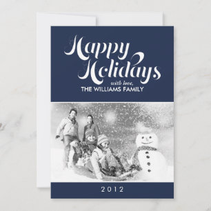 Tarjeta Festiva Navidades fotográficos de escritura contemporánea
