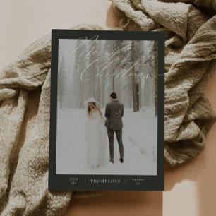 Tarjeta Festiva Navidades fotográficos de escritura Minimalista ve