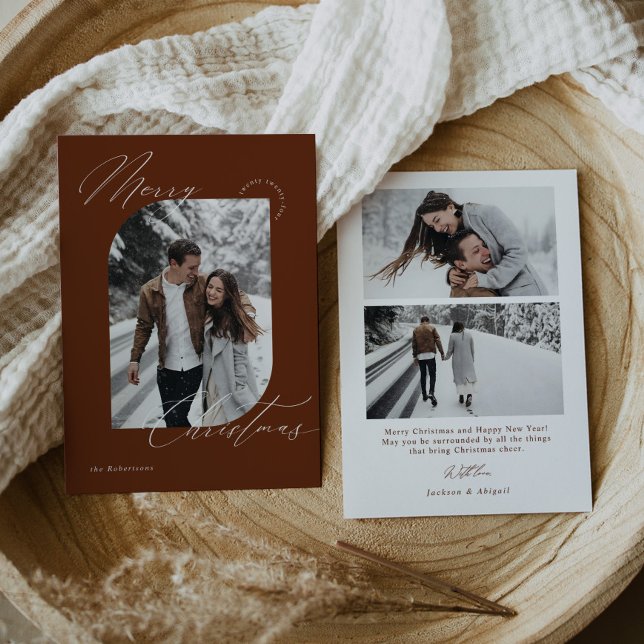 Tarjeta Festiva Navidades fotográficos de escritura simple y moder (Subido por el creador)
