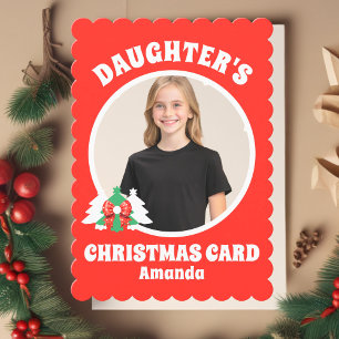 Tarjeta Festiva Navidades fotográficos de hijas personalizadas