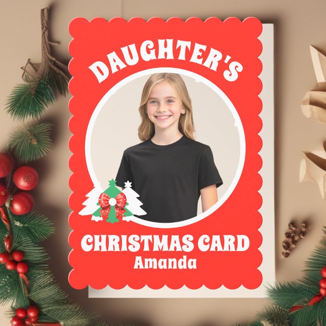 Tarjeta Festiva Navidades fotográficos de hijas personalizadas (Subido por el creador)