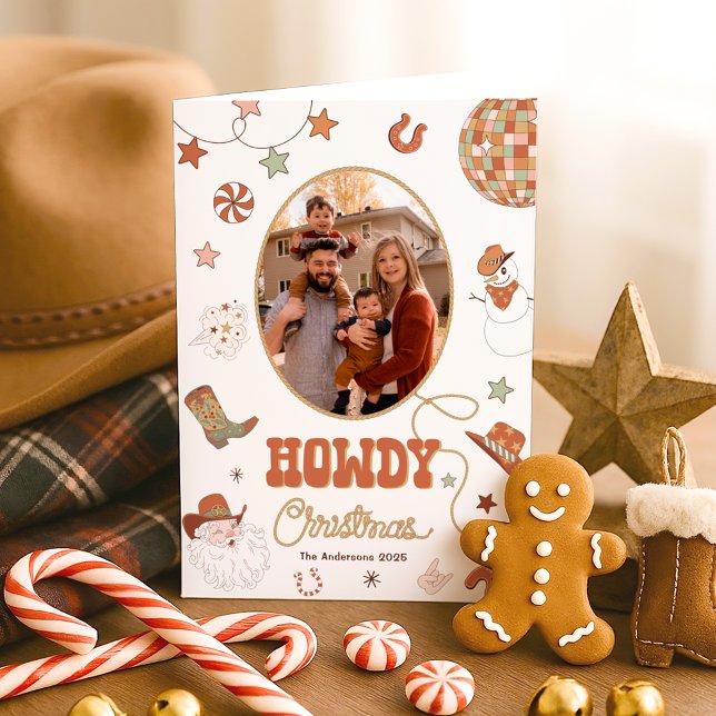 Tarjeta Festiva Navidades fotográficos de Howdy Retro Western (Subido por el creador)