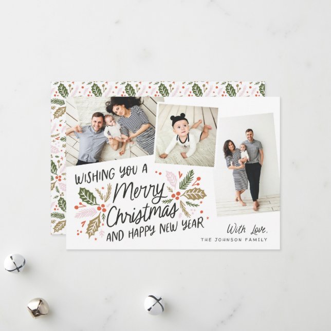 Tarjeta Festiva Navidades fotográficos de instantánea inclinada de (Anverso/Reverso In Situ)