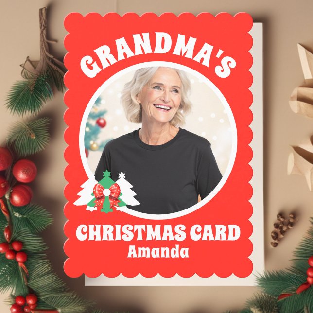 Tarjeta Festiva Navidades fotográficos de la abuela personalizada (Subido por el creador)