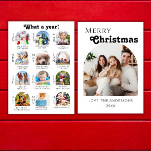 Tarjeta Festiva Navidades fotográficos de la familia Boho Arch en