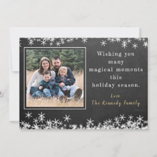 Tarjeta Festiva Navidades fotográficos de la familia Chalkboard Sn