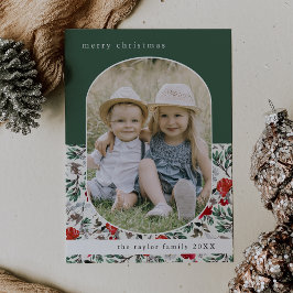 Tarjeta Festiva NAVIDADES fotográficos de la familia NOELLE Green 