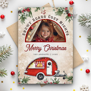 Tarjeta Festiva Navidades fotográficos de la festividad roja vinta