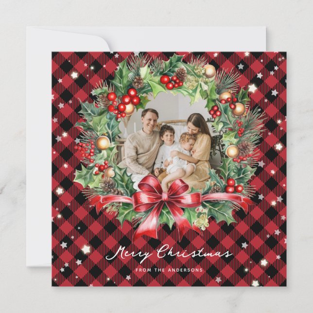 Tarjeta Festiva Navidades fotográficos de las Estrellas de Guerra  (Anverso)
