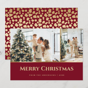 Tarjeta Festiva Navidades fotográficos de las Estrellas Rojas de O