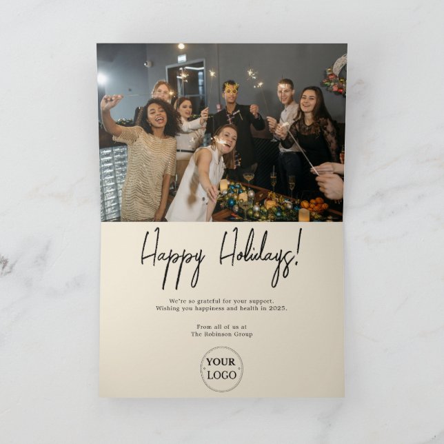 Tarjeta Festiva Navidades fotográficos de logotipos de empresas (Interior)