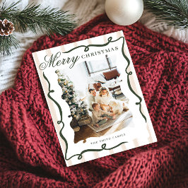 Tarjeta Festiva Navidades fotográficos de mano caprichosa