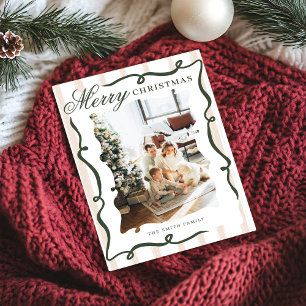 Tarjeta Festiva Navidades fotográficos de mano caprichosa