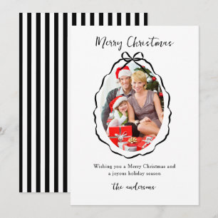 Tarjeta Festiva Navidades fotográficos de marco de borde blanco y