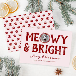 Tarjeta Festiva Navidades fotográficos de Meowy y Bright Doodle Ca