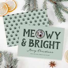 Tarjeta Festiva Navidades fotográficos de Meowy y Bright Doodle Ca