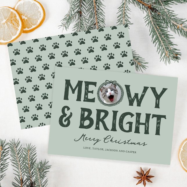 Tarjeta Festiva Navidades fotográficos de Meowy y Bright Doodle Ca (Subido por el creador)