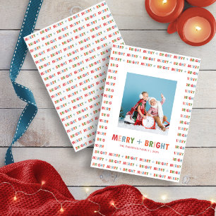 Tarjeta Festiva Navidades fotográficos de Merry y Bright