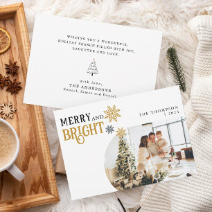 Tarjeta Festiva Navidades fotográficos de Merry y Bright