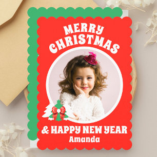 Tarjeta Festiva Navidades fotográficos de niños personalizados