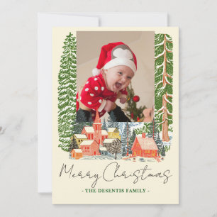 Tarjeta Festiva Navidades fotográficos de Outdoorsy Mountain Town 