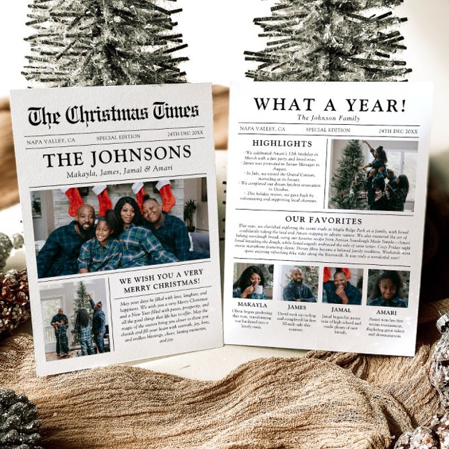 Tarjeta Festiva Navidades fotográficos de periódico único de qué a (Subido por el creador)