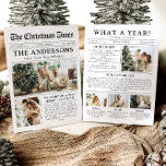 Tarjeta Festiva Navidades fotográficos de periódico único de qué a<br><div class="desc">Celebra los momentos más destacados de tu año con nuestra exclusiva tarjeta de vacaciones con fotos de Navidades de "What A Year". Diseñada en un estilo periodístico moderno, esta tarjeta ofrece una forma creativa de compartir tus recuerdos e hitos favoritos. Con secciones de personalizable para fotos y leyendas, es perfecto...</div>
