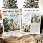 Tarjeta Festiva Navidades fotográficos de periódico único de qué a<br><div class="desc">Celebra los momentos más destacados de tu año con nuestra exclusiva tarjeta de vacaciones con fotos de Navidades de "What A Year". Diseñada en un estilo periodístico moderno, esta tarjeta ofrece una forma creativa de compartir tus recuerdos e hitos favoritos. Con secciones de personalizable para fotos y leyendas, es perfecto...</div>