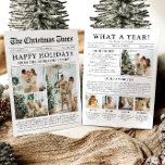 Tarjeta Festiva Navidades fotográficos de periódico único de qué a<br><div class="desc">Celebra los momentos más destacados de tu año con nuestra exclusiva tarjeta de vacaciones con fotos de Navidades de "What A Year". Diseñada en un estilo periodístico moderno, esta tarjeta ofrece una forma creativa de compartir tus recuerdos e hitos favoritos. Con secciones de personalizable para fotos y leyendas, es perfecto...</div>