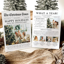 Tarjeta Festiva Navidades fotográficos de periódico único de qué a