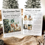 Tarjeta Festiva Navidades fotográficos de periódico único de qué a<br><div class="desc">Celebra los momentos más destacados de tu año con nuestra exclusiva tarjeta de vacaciones con fotos de Navidades de "What A Year". Diseñada en un estilo periodístico moderno, esta tarjeta ofrece una forma creativa de compartir tus recuerdos e hitos favoritos. Con secciones de personalizable para fotos y leyendas, es perfecto...</div>