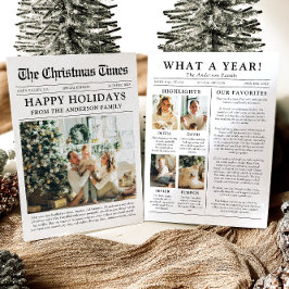 Tarjeta Festiva Navidades fotográficos de periódico único de qué a
