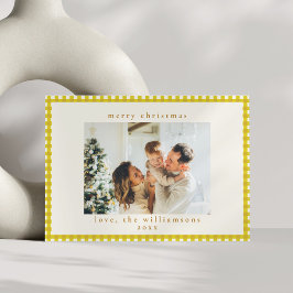 Tarjeta Festiva Navidades fotográficos de Personalizado amarillo p