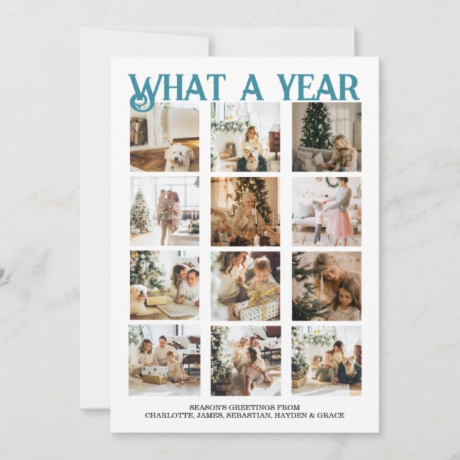 Tarjeta Festiva Navidades fotográficos de qué año se personalizan (Anverso)