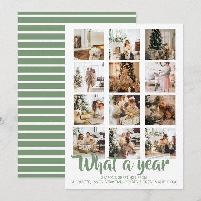 Tarjeta Festiva Navidades fotográficos de qué año se personalizan (Anverso / Reverso)