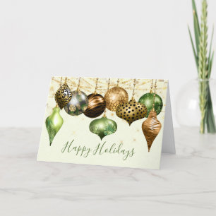 Tarjeta Festiva Navidades fotográficos de Safari Gold Ornament