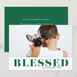 Tarjeta Festiva Navidades fotográficos de tipografía bendecida por