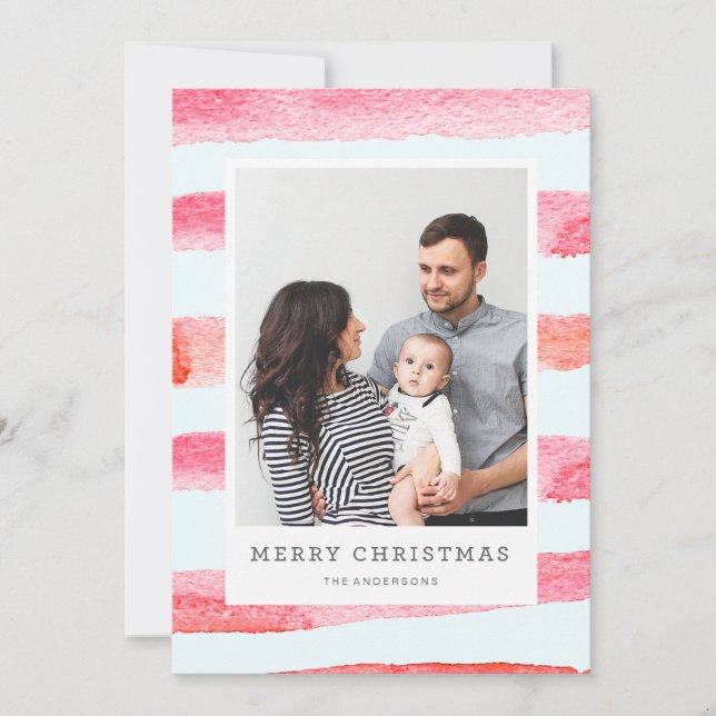 Tarjeta Festiva Navidades fotográficos de WATERCOLOR MERRIEST NAVI (Anverso)