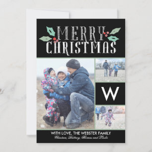 Tarjeta Festiva Navidades fotográficos del Monograma 3