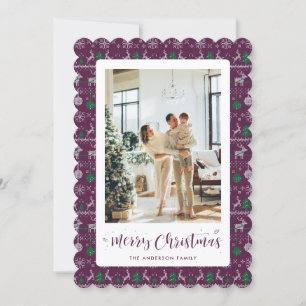 Tarjeta Festiva Navidades fotográficos del patrón invernal blanco