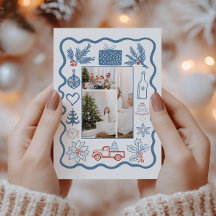 Navidades fotográficos Doodle Line Art Holiday