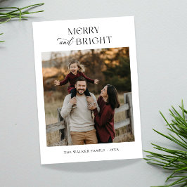 Tarjeta Festiva Navidades fotográficos familiares alegres de merry