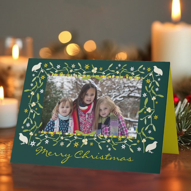 Tarjeta Festiva Navidades fotográficos familiares con estrellas de (Subido por el creador)
