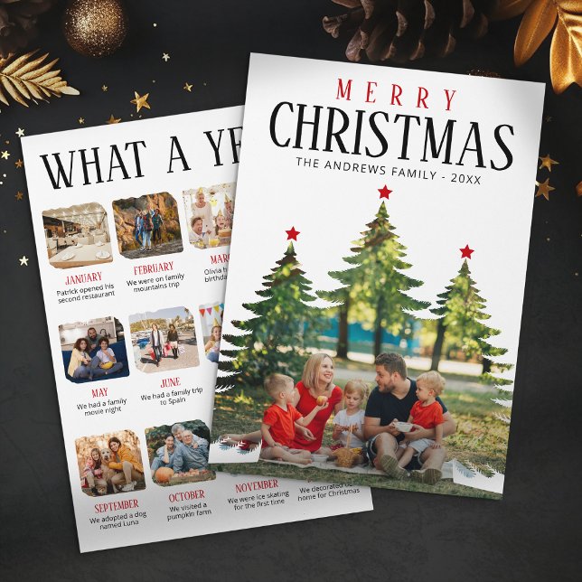 Tarjeta Festiva Navidades fotográficos familiares de año de reseña (Subido por el creador)