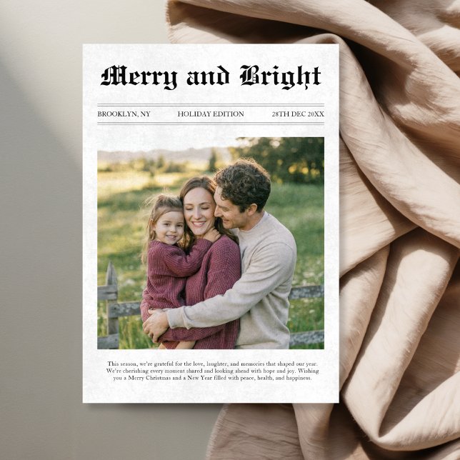 Tarjeta Festiva Navidades fotográficos familiares de periódico mer (Subido por el creador)