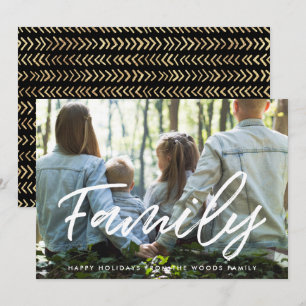 Tarjeta Festiva Navidades fotográficos familiares de tipografía mo